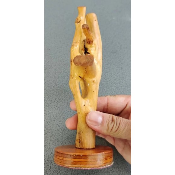 Mini Tree Root? Wooden Abstract Art Sculpture Stand Decor Ring Holder 6.5x4" - Picture 6 of 14